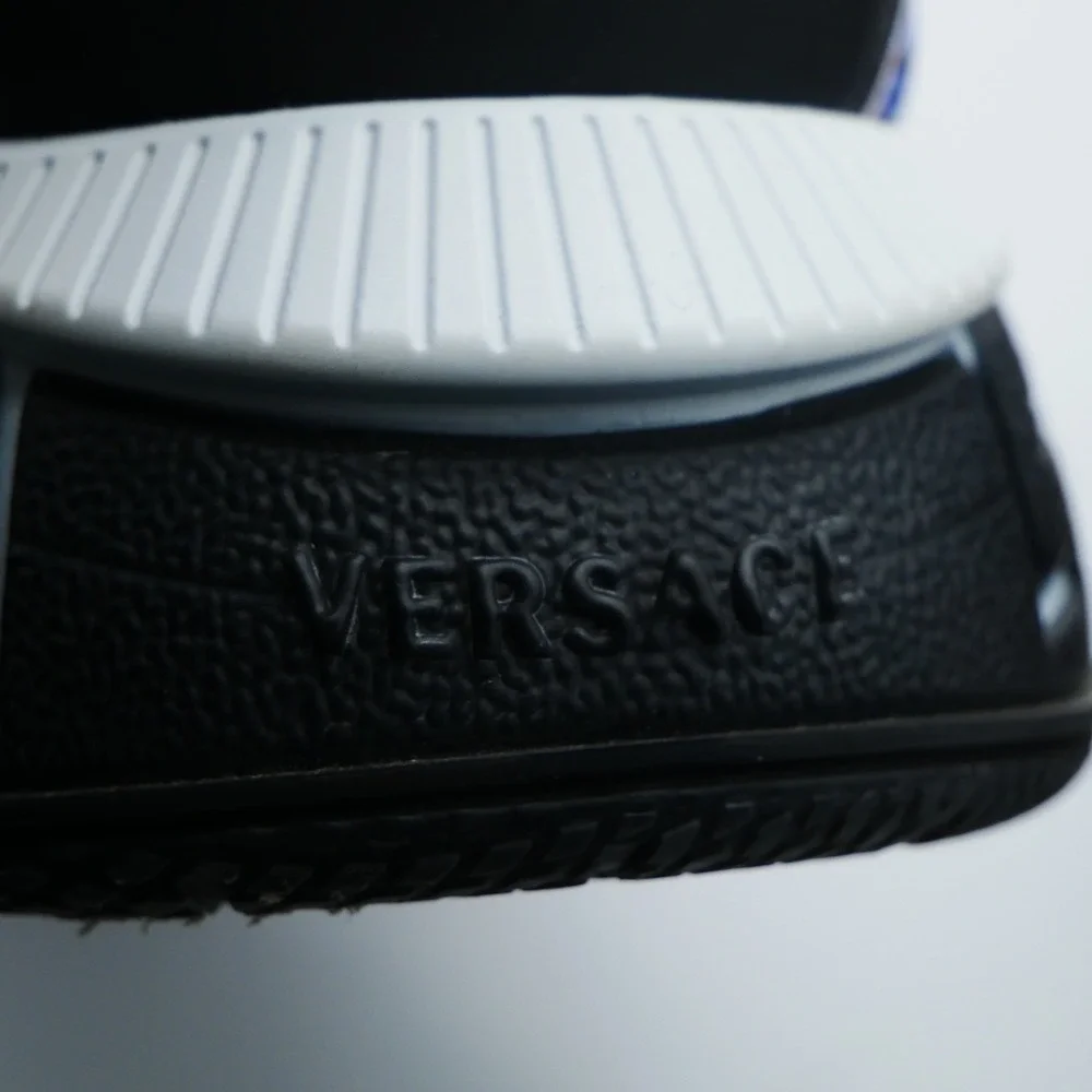 Versace Trigreca Sneakers Mens Nero Bright Orange Blue DSU8094 Size‎ 41 8
